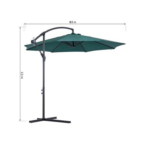 Parasol Déporté Octogonal Inclinable Jungle Vert
