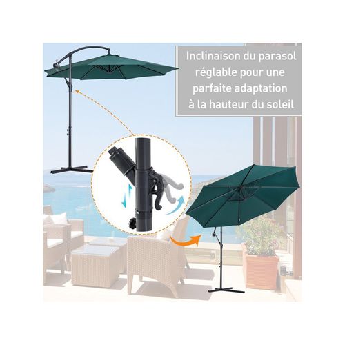 Parasol Déporté Octogonal Inclinable Jungle Vert