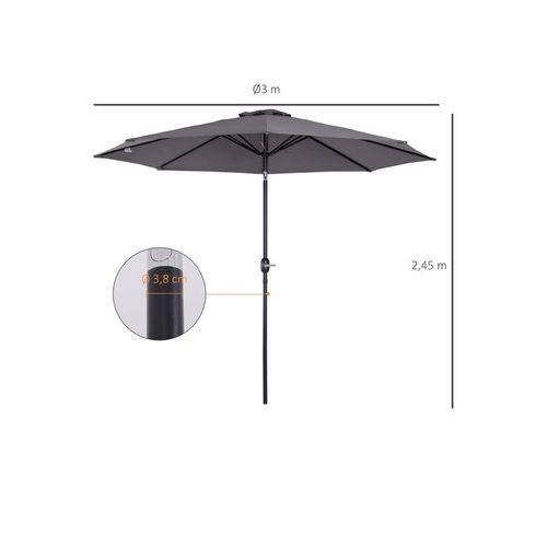 Parasol Rond Inclinable Normandy Gris