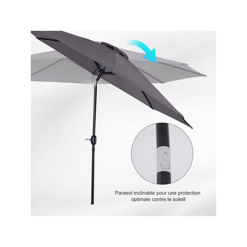Parasol Rond Inclinable Normandy Gris