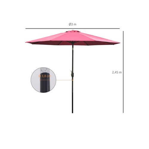 Parasol Rond Moderne Groseille Rouge