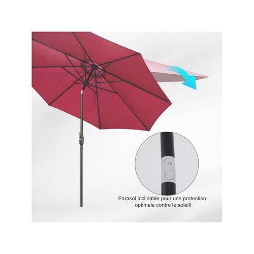 Parasol Rond Moderne Groseille Rouge