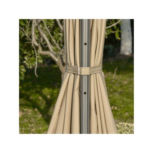 Parasol Déporté Carré Egypte à LED Beige