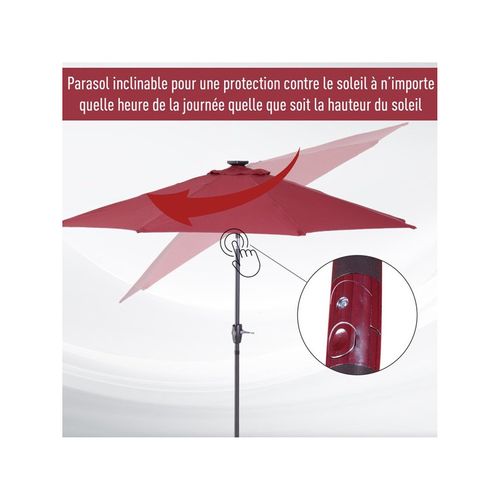 Parasol Lumineux Luna Bordeaux