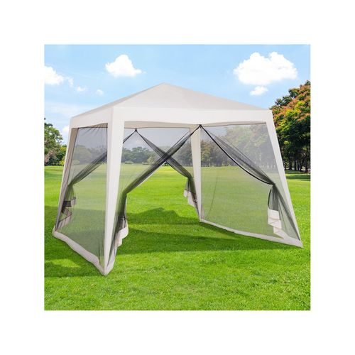 Tonnelle Barnum Saturn Beige Et Moustiquaires Noires