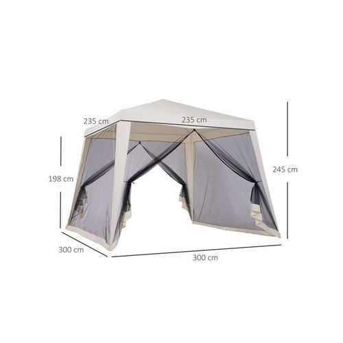 Tonnelle Barnum Saturn Beige Et Moustiquaires Noires