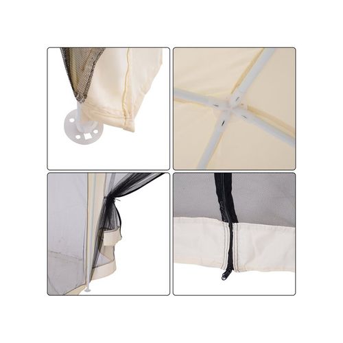 Tonnelle Barnum Saturn Beige Et Moustiquaires Noires