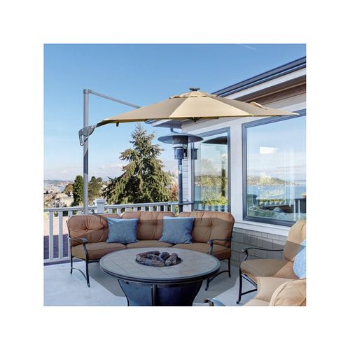 Parasol Déporté Octogonal Et Inclinable Malibu à LED Beige