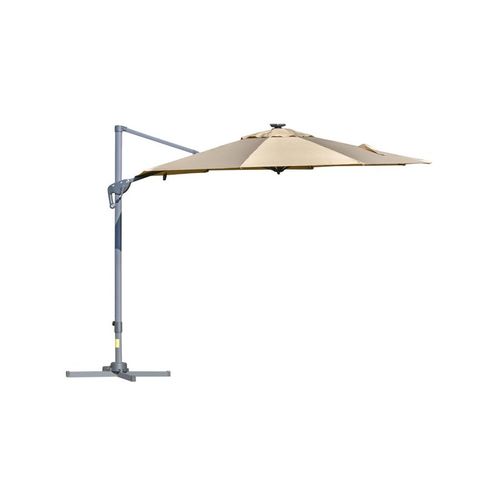 Parasol Déporté Octogonal Et Inclinable Malibu à LED Beige