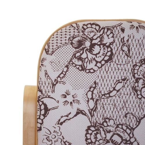 Fauteuil à Bascule Tokyo Bois Massif Aspect Chêne Tissu/textile Jacquard Marron