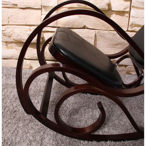 Fauteuil à Bascule Tokyo Imitation Noyer Noir