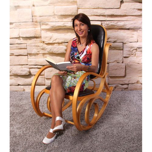 Fauteuil à Bascule Tokyo Imitation Bois De Chêne Marron