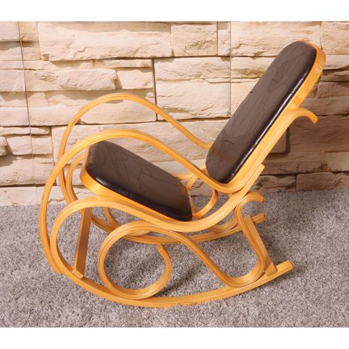 Fauteuil à Bascule Tokyo Imitation Bois De Chêne Marron