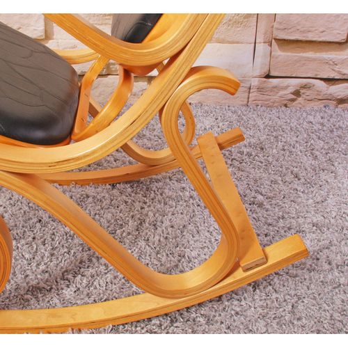 Fauteuil à Bascule Tokyo Imitation Bois De Chêne Noir