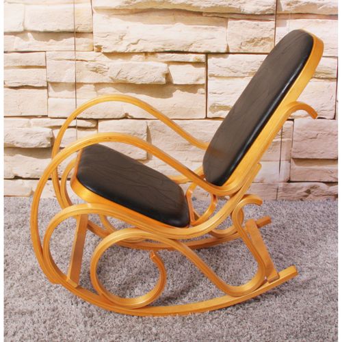 Fauteuil à Bascule Tokyo Imitation Bois De Chêne Noir