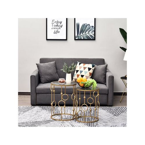 Lot De 2 Tables Gigognes Gatsby Dorées