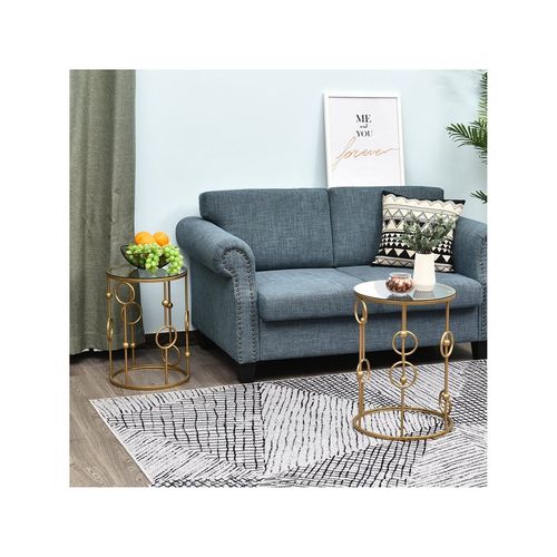 Lot De 2 Tables Gigognes Gatsby Dorées