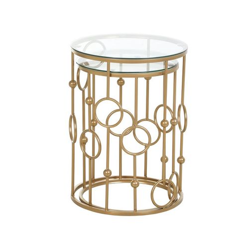 Lot De 2 Tables Gigognes Gatsby Dorées