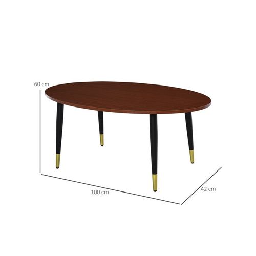 Table Basse Ovale Rochefort Marron