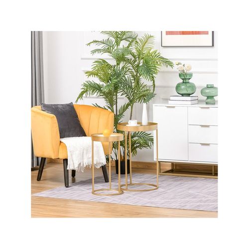 Lot De 2 Tables Gigognes Variety Doré Et Blanc