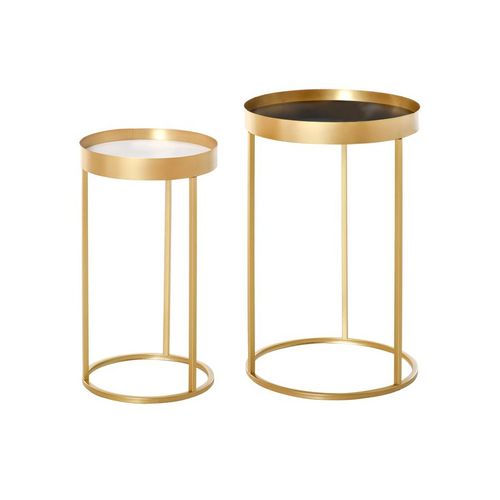 Lot De 2 Tables Gigognes Variety Doré Et Blanc