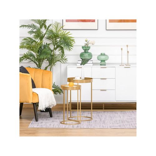 Lot De 2 Tables Gigognes Variety Doré Et Blanc