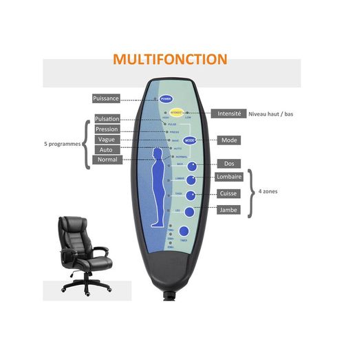 Fauteuil De Bureau Massant Mason Noir