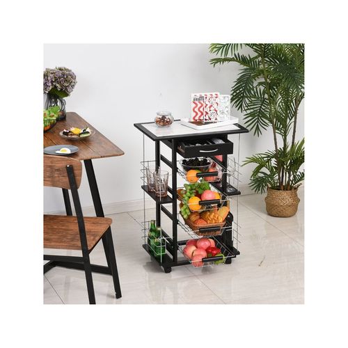 Desserte Multi-rangements Rubik Noire Et Blanche