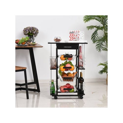 Desserte Multi-rangements Rubik Noire Et Blanche