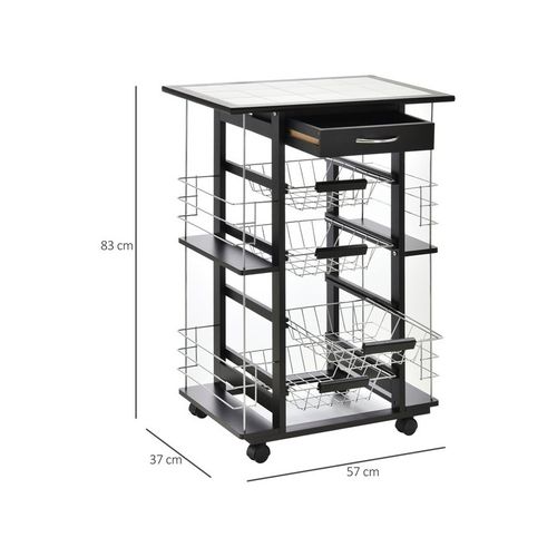 Desserte Multi-rangements Rubik Noire Et Blanche