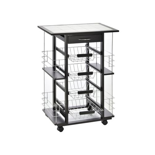 Desserte Multi-rangements Rubik Noire Et Blanche