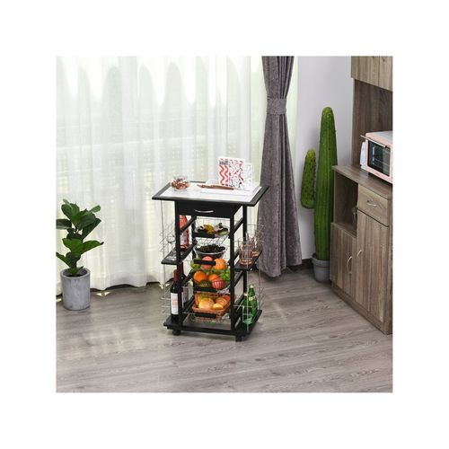 Desserte Multi-rangements Rubik Noire Et Blanche