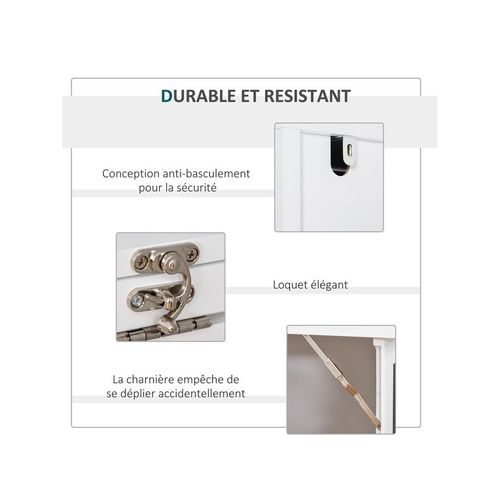 Bureau Mural Bibliothèque Flory Blanc