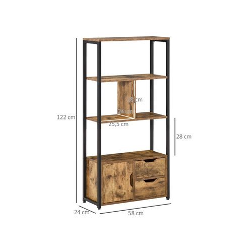 Bibliothèque Étagère Abesses Bois Vieilli