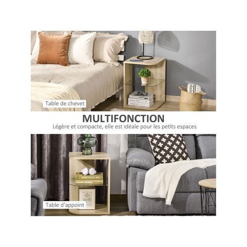 Guéridon Bout De Canapé Miranda Aspect Bois