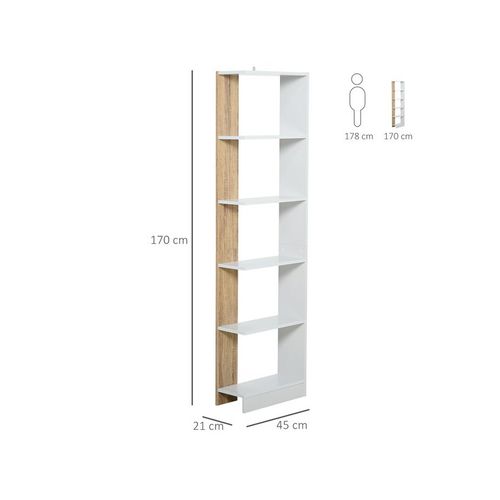 Bibliothèque Étagère Valmont Blanche Et Bois