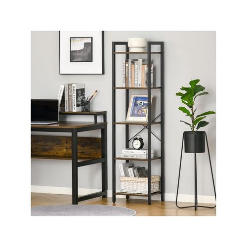 Etagère Bibliothèque Rupert Noire Et Bois Vieilli