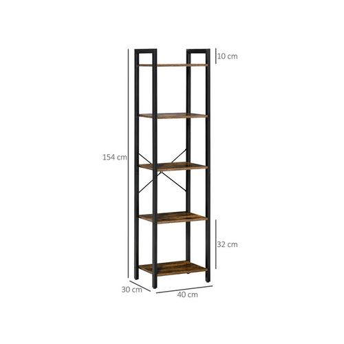 Etagère Bibliothèque Rupert Noire Et Bois Vieilli
