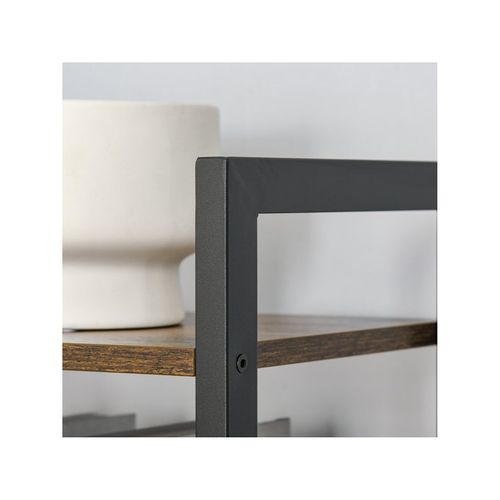 Etagère Bibliothèque Rupert Noire Et Bois Vieilli