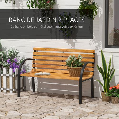 Banc De Jardin Central Park Bois Et Noir
