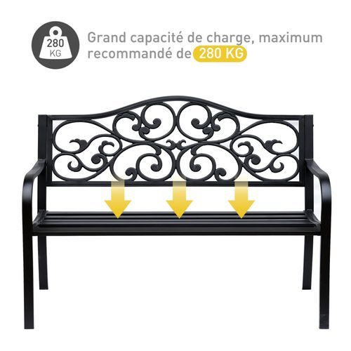Banc De Jardin Hank Métal Noir