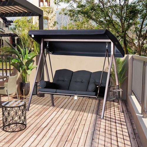 Balancelle De Jardin Arno Marron Et Noire