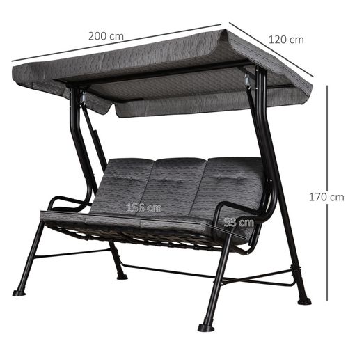 Balancelle De Jardin Oscar Noire Et Grise