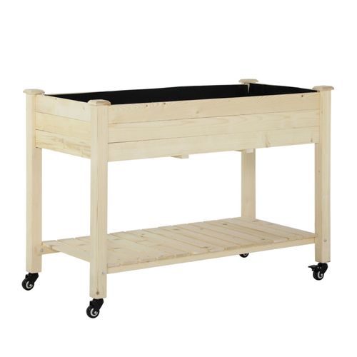 Jardinière Sur Pieds à Roulettes Alban Sapin Naturel