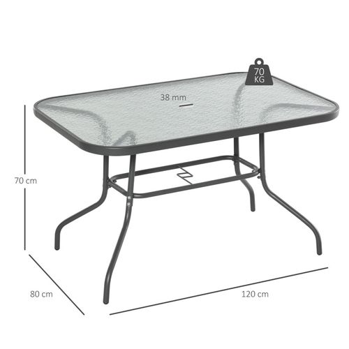 Table De Jardin Rectangulaire Mika Grise