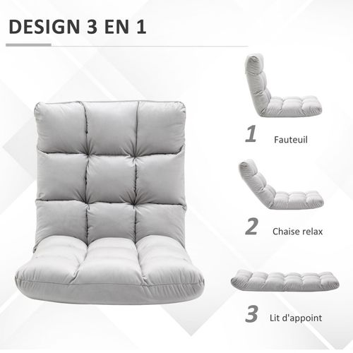 Fauteuil Paresseux Convertible Sacha Gris