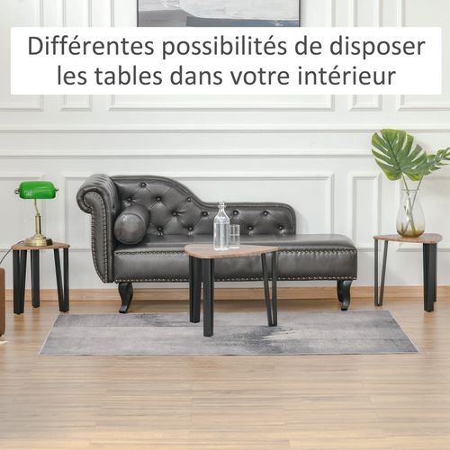 Lot De 3 Tables Basses Gigogne Mowgli Bois De Noyer