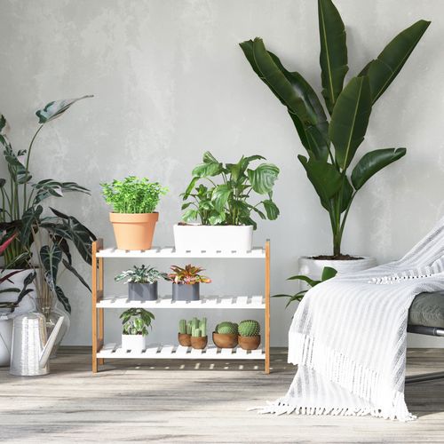 Etagère à Chaussures Mindy Bambou Et Blanc