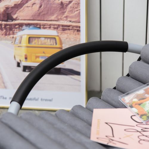 Chaise Longue à Bascule Pliable Design Amber Grise