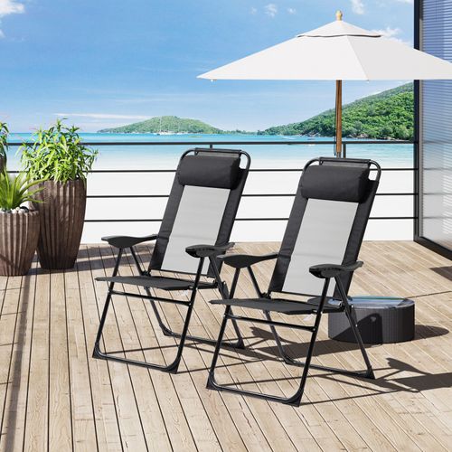 Lot De 2 Chaises De Camping Pliables Andy Noires